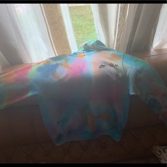 Nike Tie Dye Hoodie Custom Limited BLM Black Lives Matter Sweatshirt - Picture 2 of 5